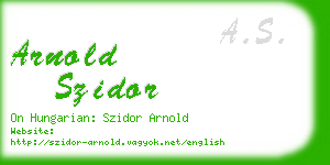 arnold szidor business card